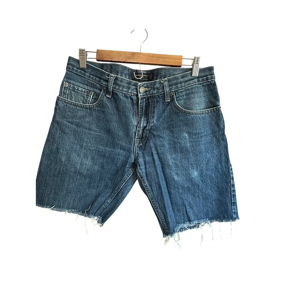 Banana Republic Vintage Straight Denim‎ Shorts Raw Hem Womens Size 32